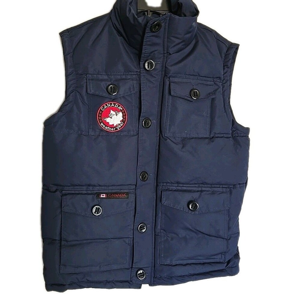 Canada Weather Gear Insulated Puffer Vest Womens Large 14/16 Full Zip Navy Blue